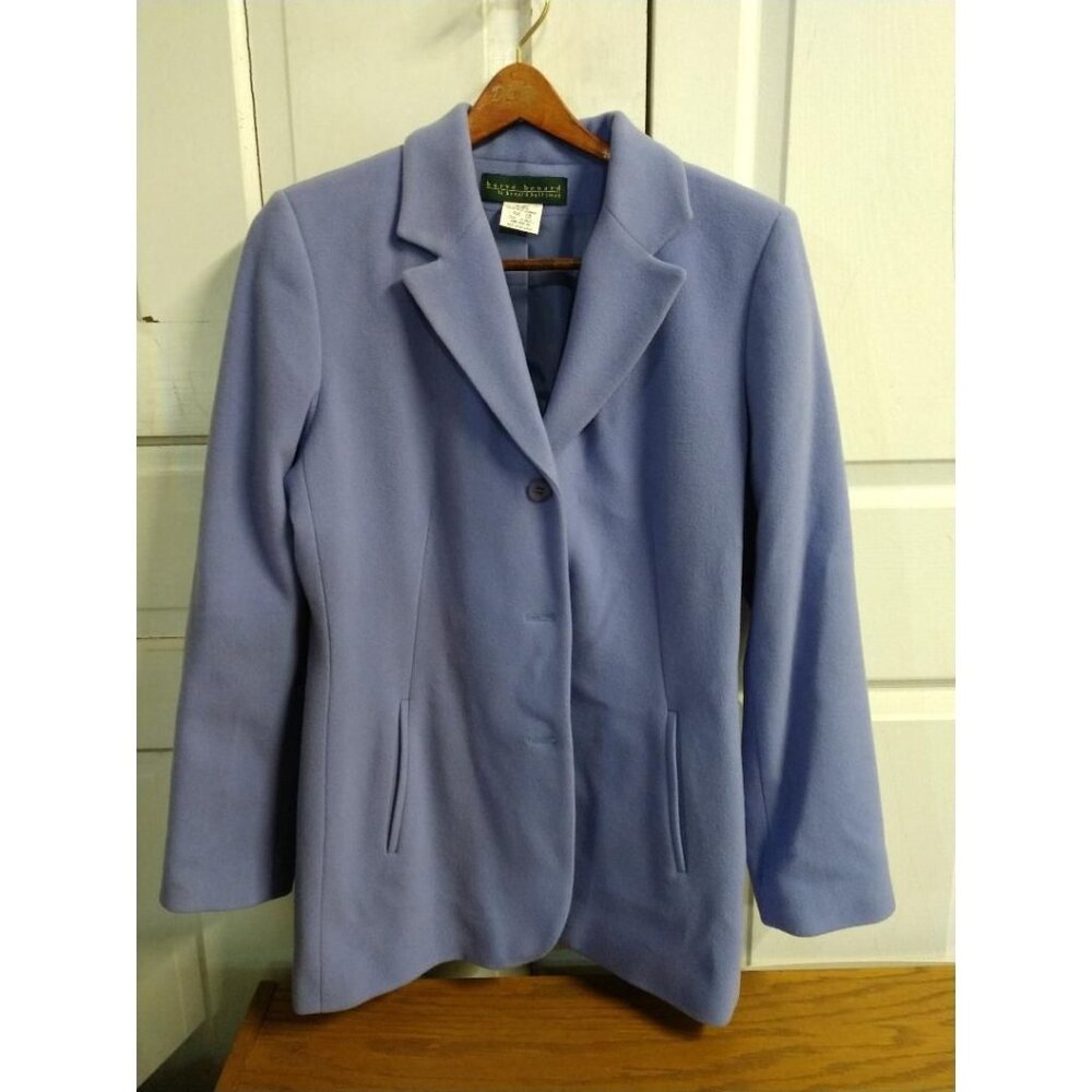 Harvé Benard Womens Wool-Blend Lavender Blazer Jacket Size 10
